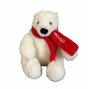 Coca Cola Polar Bear Plush Toy Stuffed Animal Christmas Collectibles 6"
